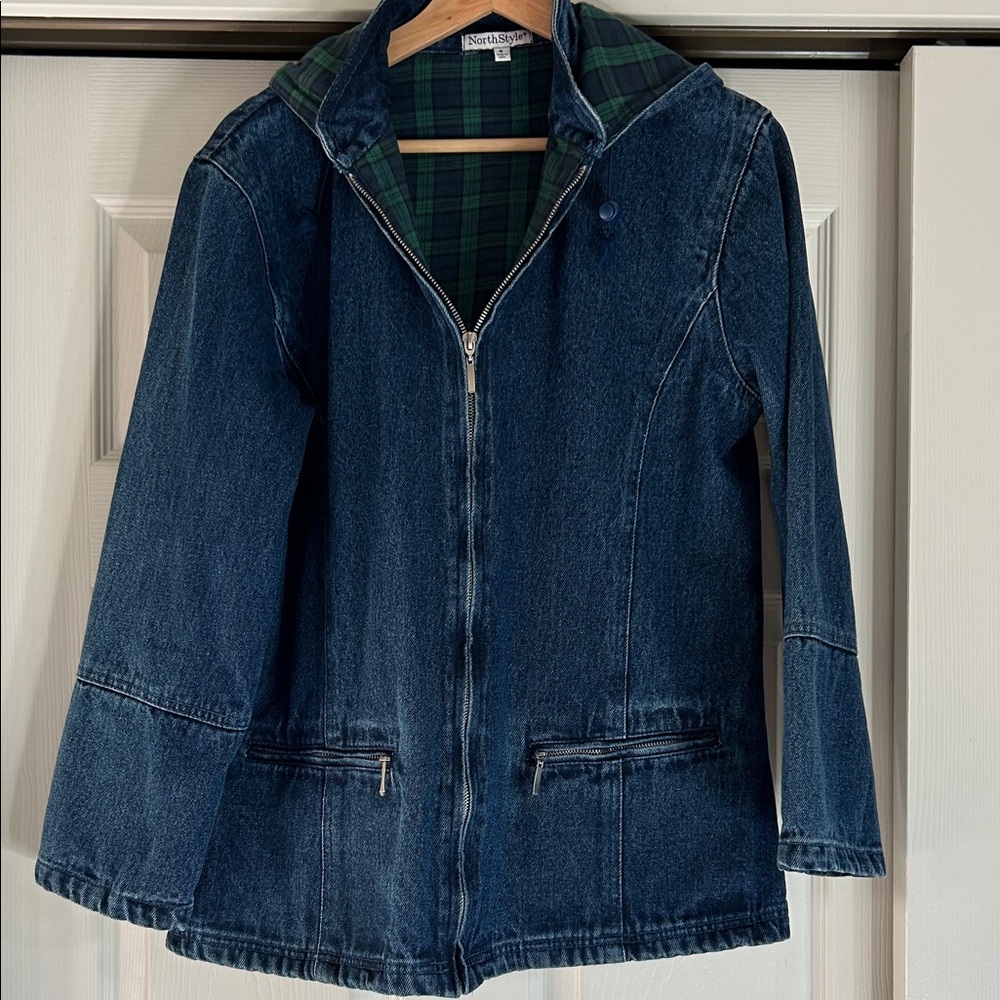 Vintage 90's NorthStyle Men's Flannel-Lined Hooded Jacket Small Oversized